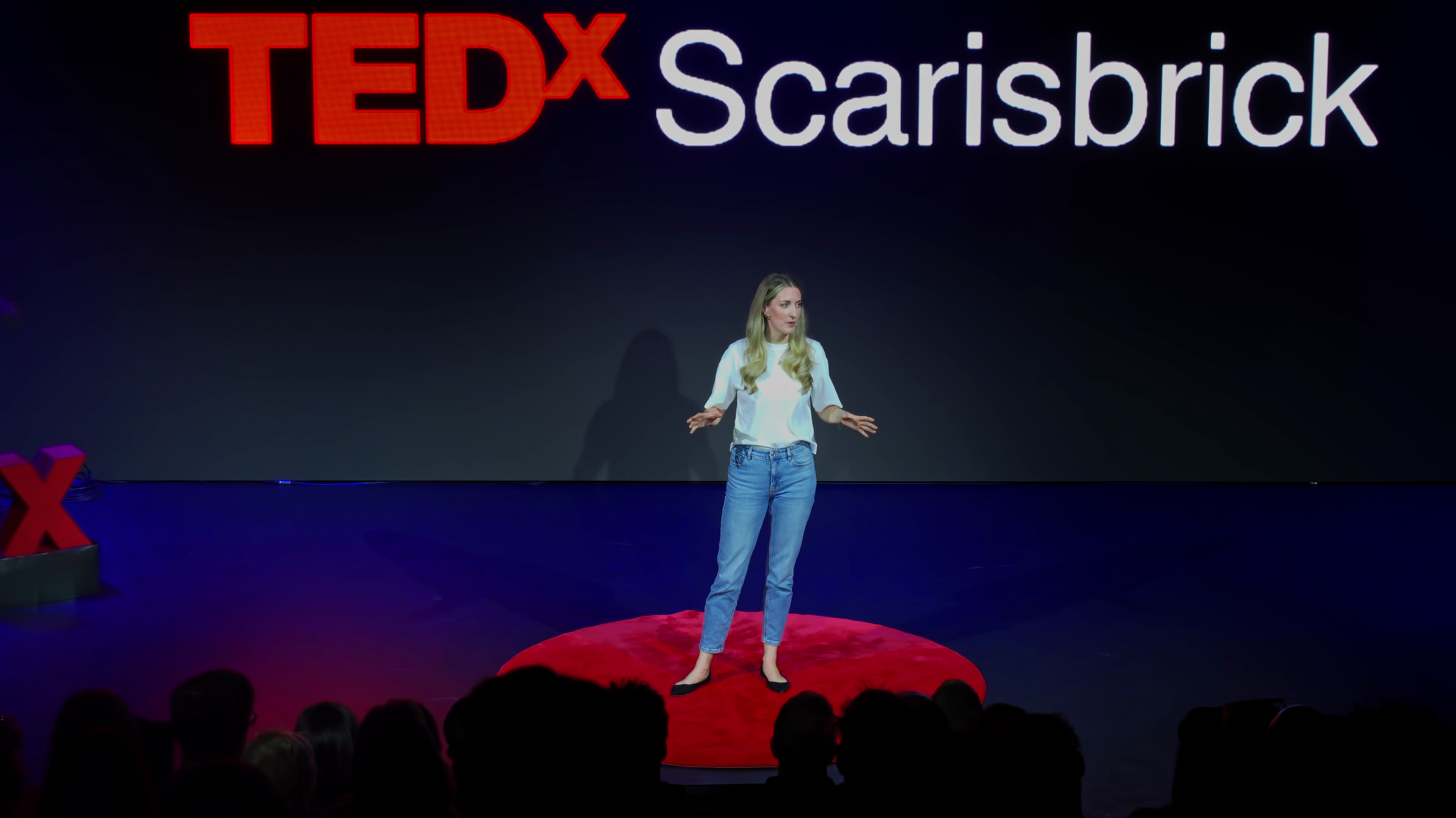 Hannah Clowney speaking on stage